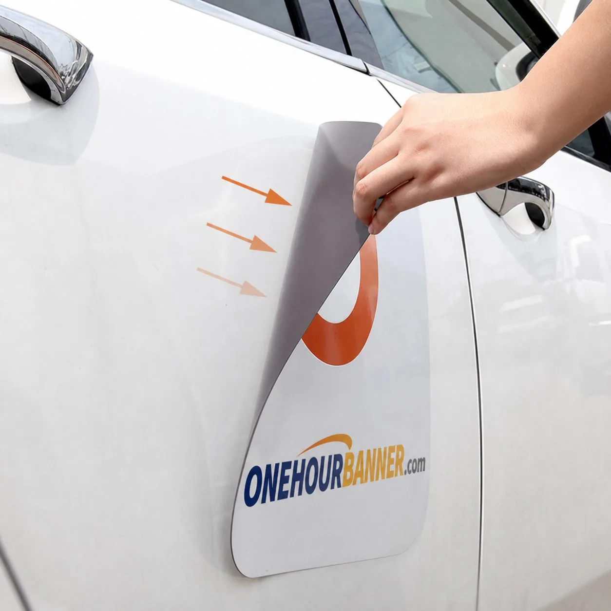 Repositionable vehicle magnet — easy to apply and remove — OneHourBanner