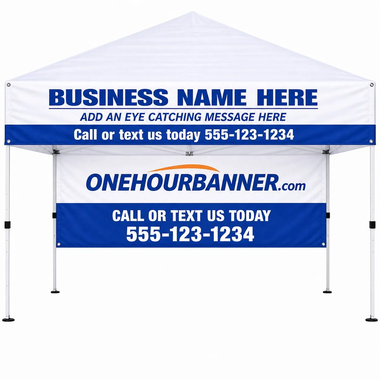 10x10 tent banner with full skirt and back wall printed same day