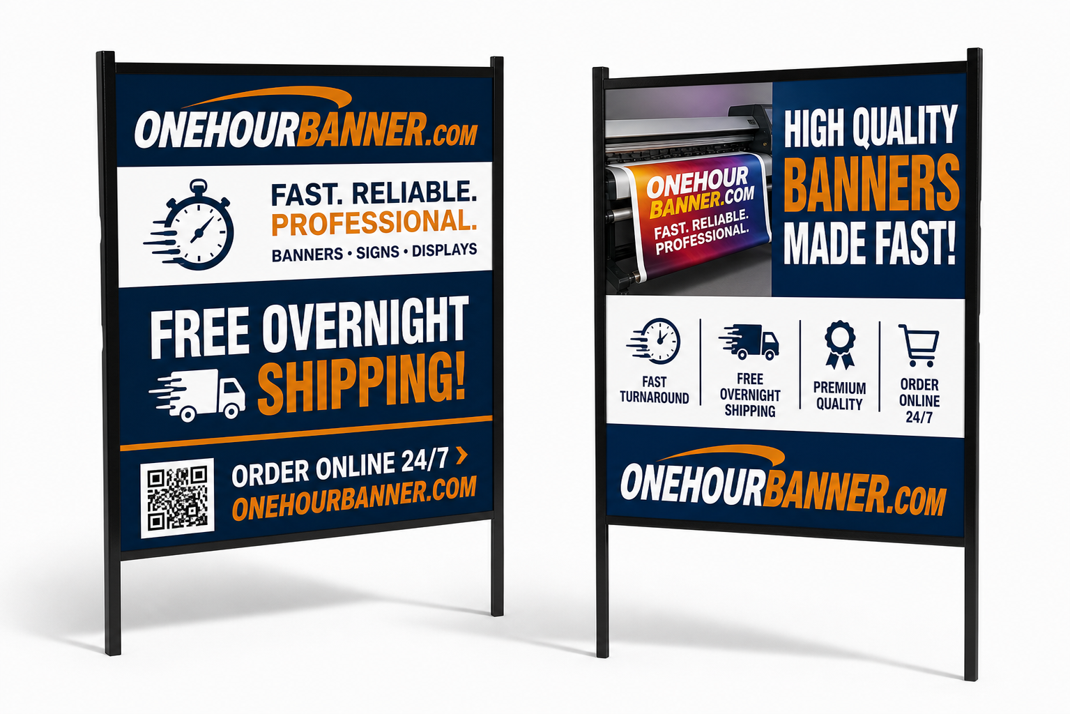 ACM real estate panel signs double-sided — fast turnaround and free FedEx overnight shipping from OneHourBanner.com